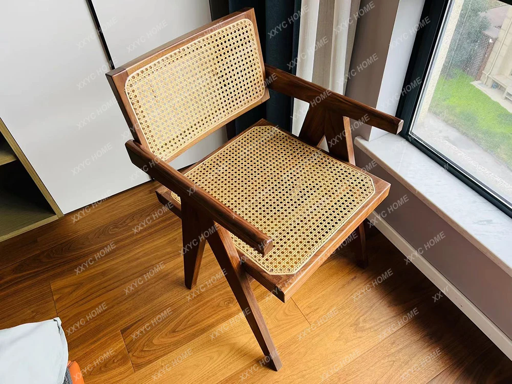 

Modern Simple Balcony Home Casual Black Walnut Designer Lazy Multifunctional Dining Chair