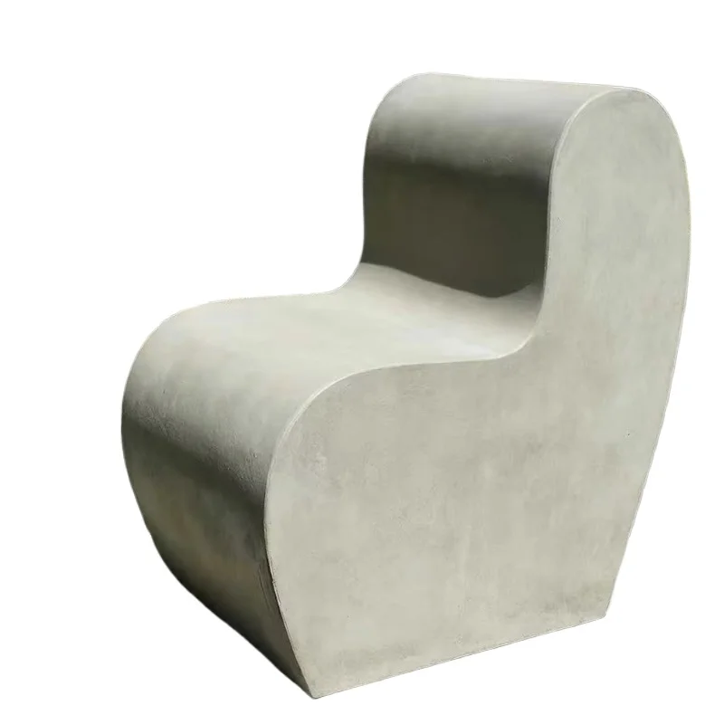 Smooth curved concrete outdoor decorative chairs, garden and courtyard stools, suitable for landscape architecture
