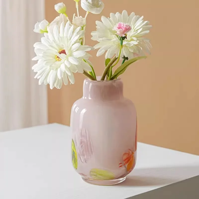 

Nordic Color Dot Vase Retro Handmade Glazed Art Flower Arrangement Home Decoration Desktop Ornament Vases Jarrones Flower Pot