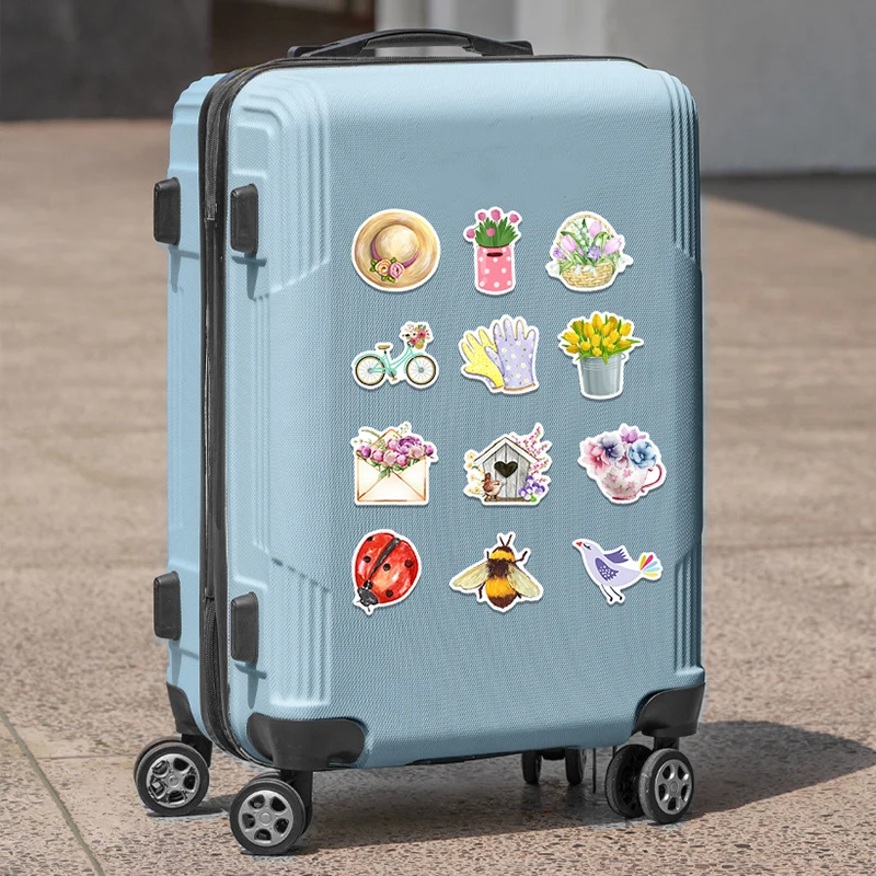 50PCS Exquisite Flowers Insect Watercolor Graffiti Stickers Notebooks Motorcycles Guitar Skateboard Stationery Waterproof Decals