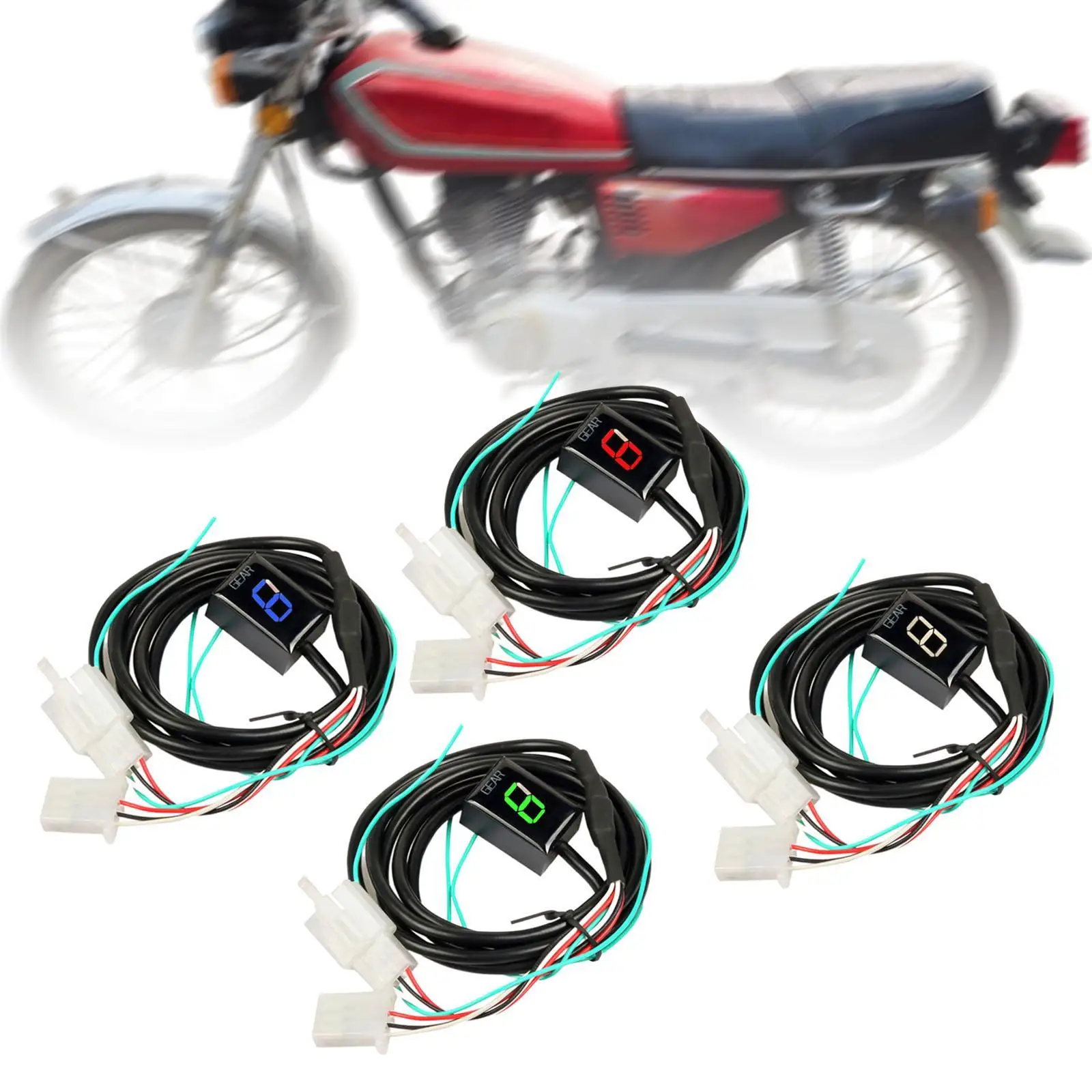 

Motorbike Gear Indicator Replacement LED Digital Display PP Front Placement Accessory for Various Models