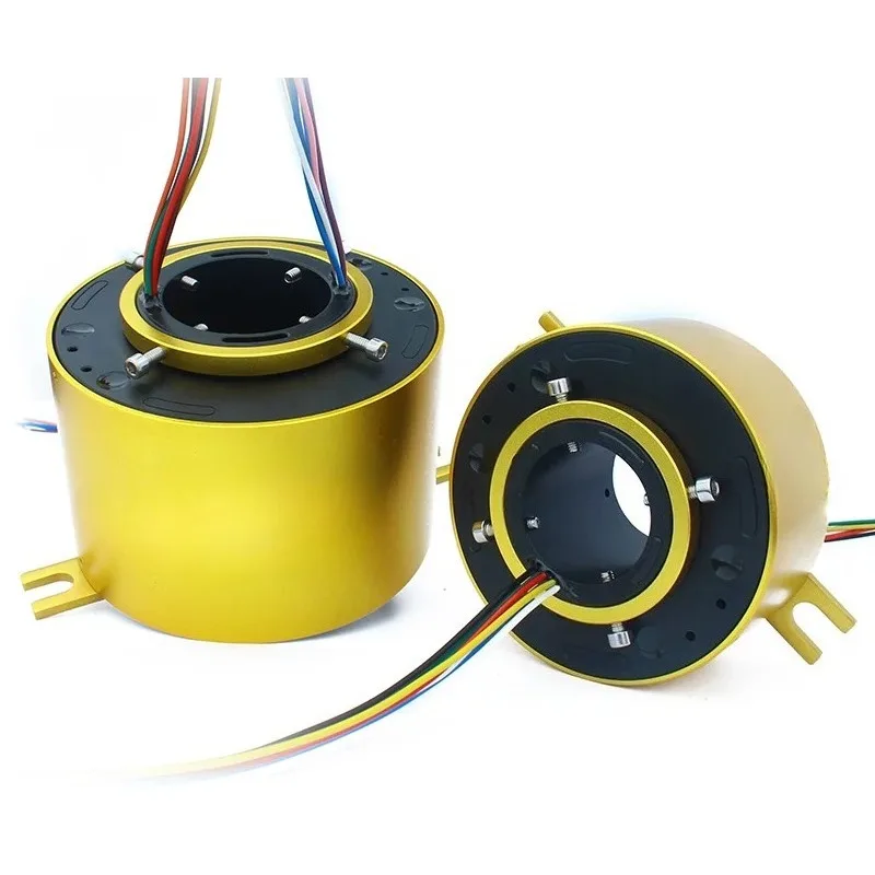 Through Hole Slip Ring Hollow Shaft Conductive Rotary Joint Inner Bore Collector Ring 6 Channels Electric Slip Ring