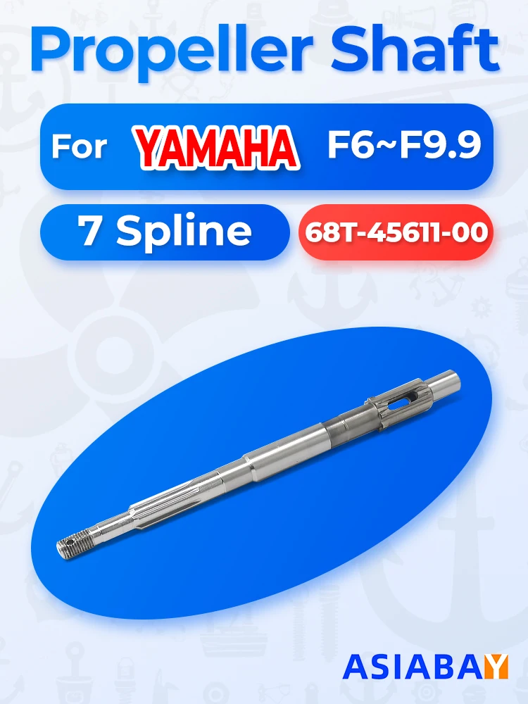 

Outboard Motor Propeller Shaft for Yamaha 68T-45611 Compatible with F6 F8 F9.9 Models 4-Stroke Engine Part 68T-45611-00 6AU 68T