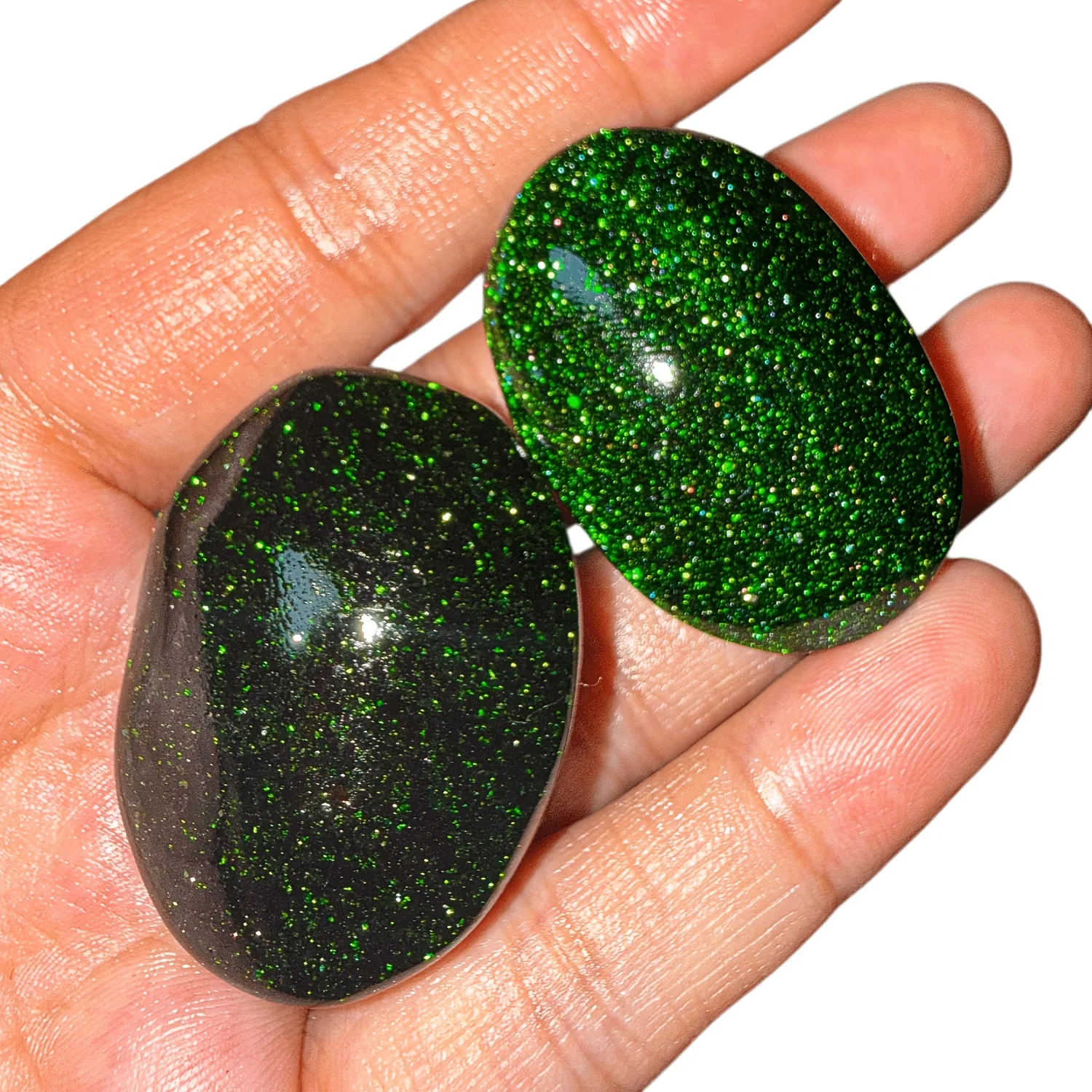 

Green Golden Sandstone Palm Stone, Polished Worry Crystal, Natural Healing Mineral Home Meditation Decor Ornament Gift