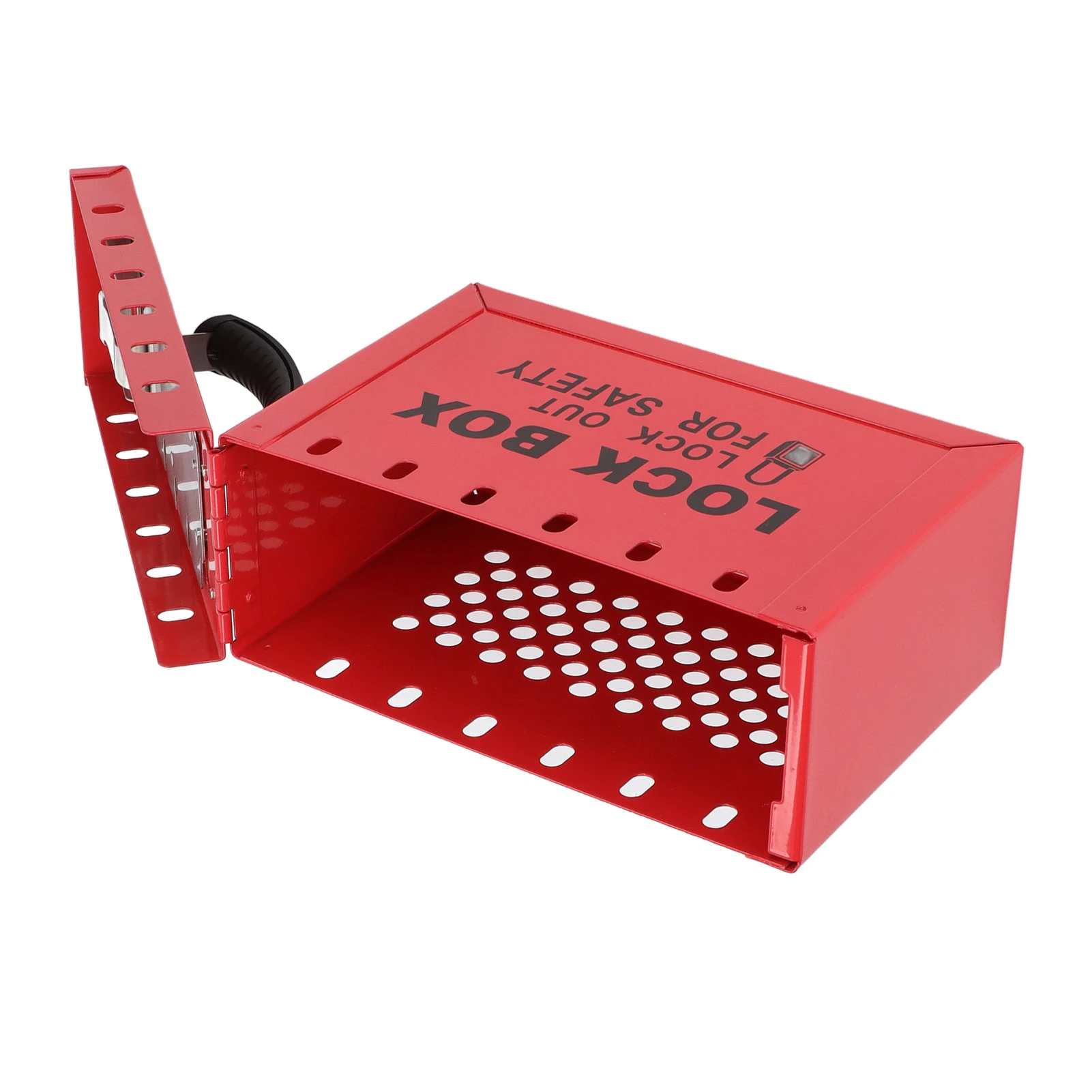 Safety Padlock Rack Management Station Steel Plate High Temperature Spray Processing Red for 12 Locks Tagout Rack Lockout Center