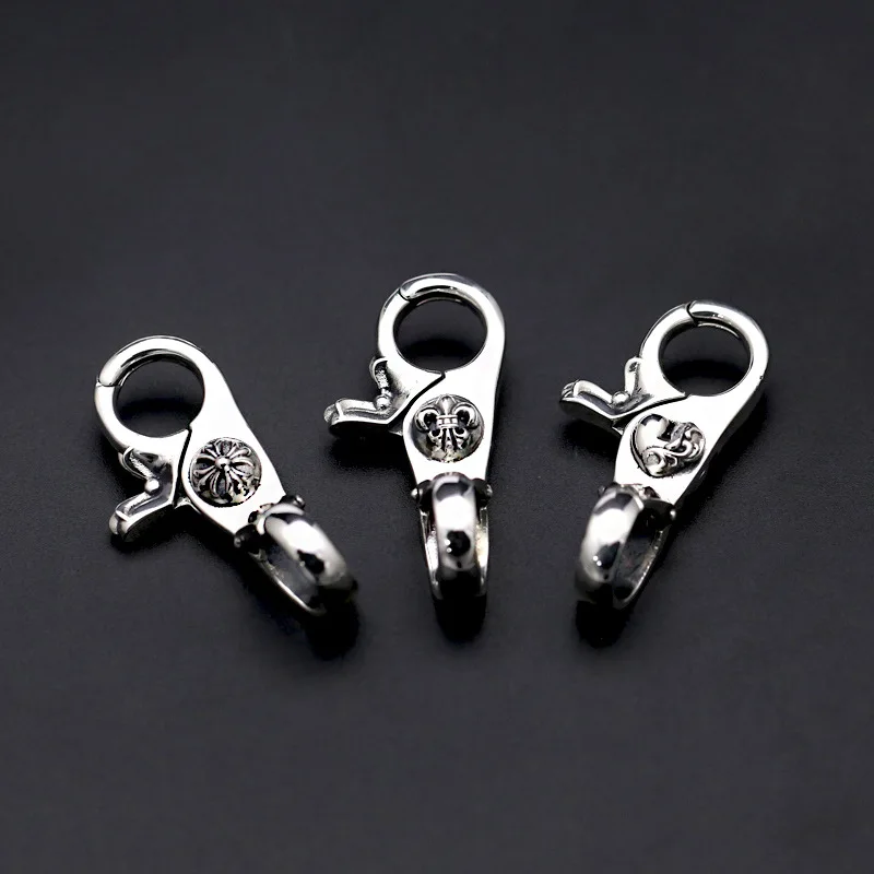 

Fashionable and minimalist high-end sterling silver cross keychain, bag buckle men's fashion car waist hangingwomen's