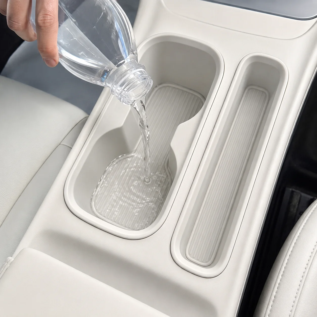 RHD Silicone Center Console Cup Holder Storage Box for Geely EX2 / Proton eMAS 5 2026 Anti-Slip Organizer Insert Tray