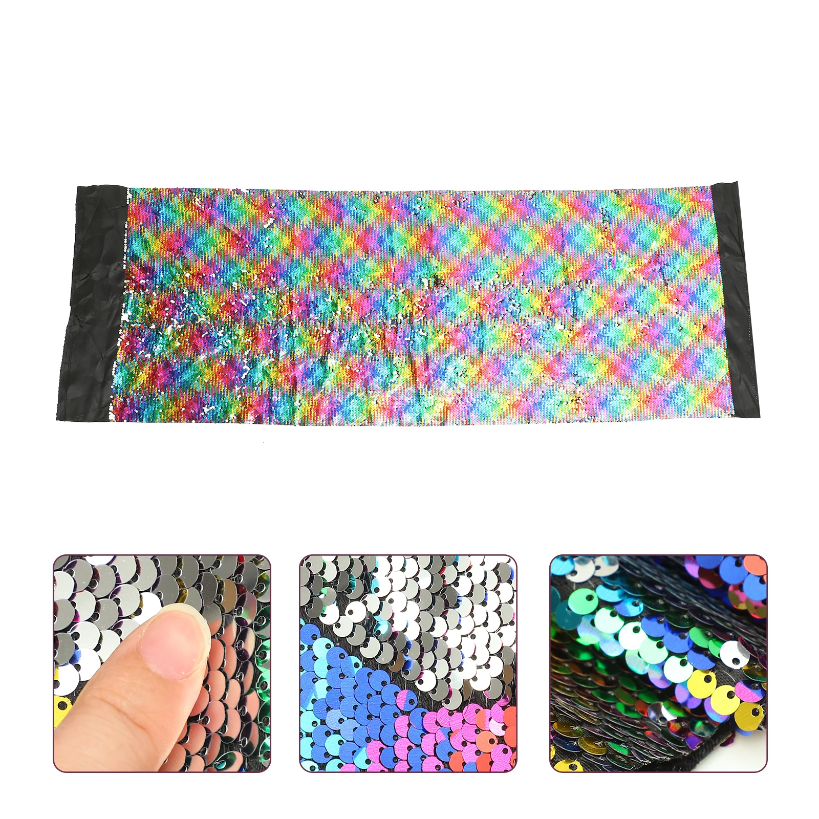 

Delicate Glitter Sequin Fabric Diy -Function Flip Glitter Material Decorative Sewing Sensory Accessory Fabric For