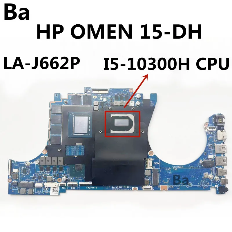 สำหรับ15-DH HP ผู้หญิงเมนบอร์ดโน้ตบุ๊ก GPU LA-J662P N18E-G1-B-KD-A1ซีพียู I5-10300H DDR4