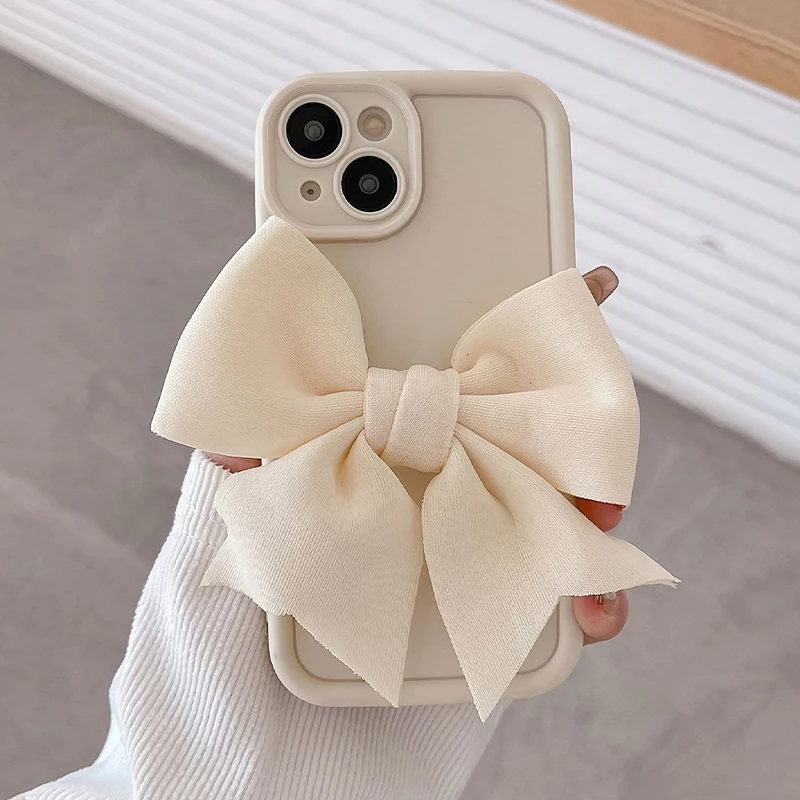 Hübsche 3D-Schleifen-Silikon-Handyhülle für iPhone 11 12 13 14 15 16 17 18 Pro Max 16E X XR XS Max 7 8 Plus, weiche, stoßfeste Schutzhülle – Detail 2