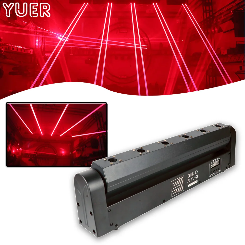 New 6 Eye RED Laser Bar Moving Head Stage Light Beam Effect DMX512 Music Countrol Dj Disco Wedding Decoration Nightclub Lamp