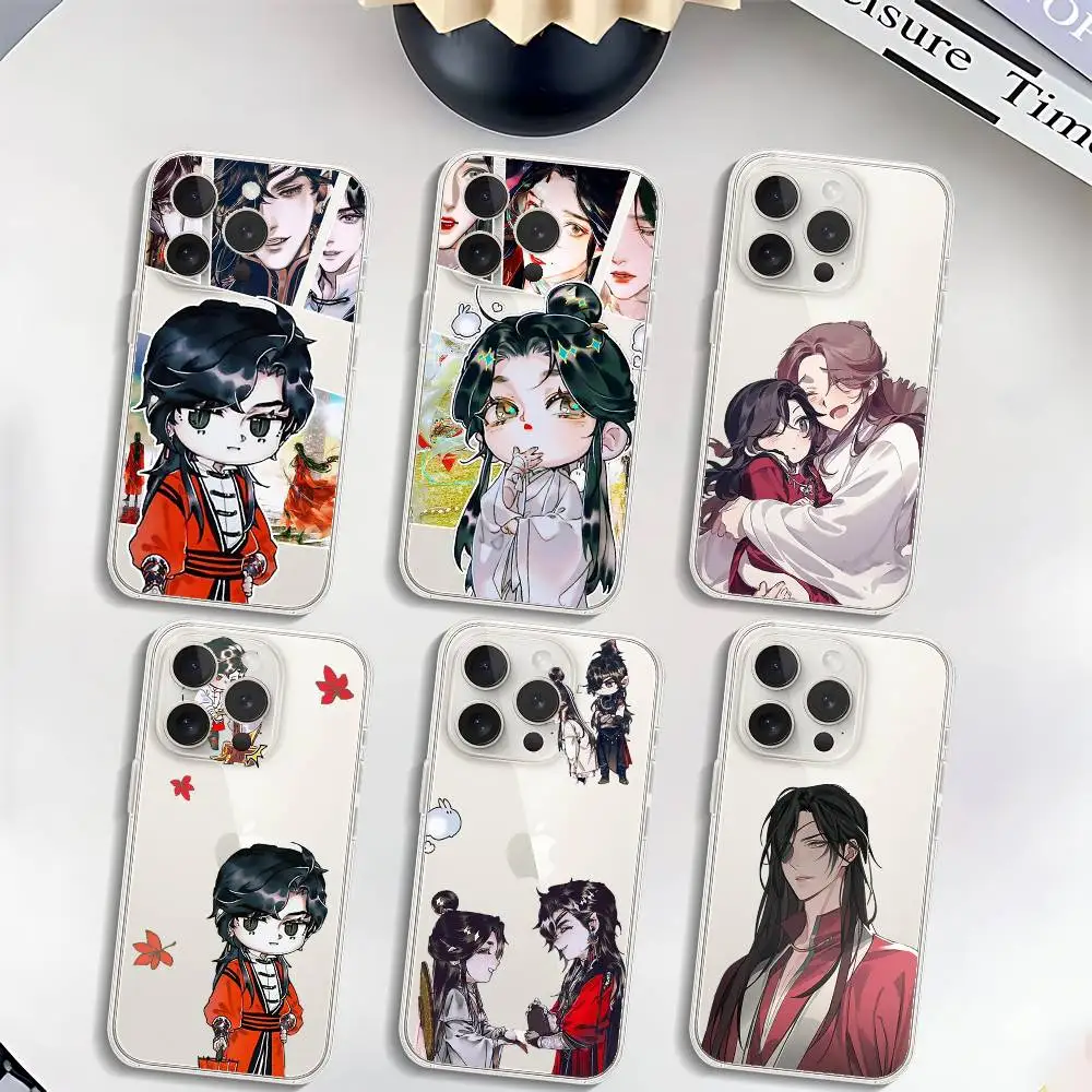 Tian Guan Ci Fu Handyhülle für iPhone 17 16 15 11 14 12 13 16 Pro Max X XR XS Max Plus Transparente Weiche Schutzhülle