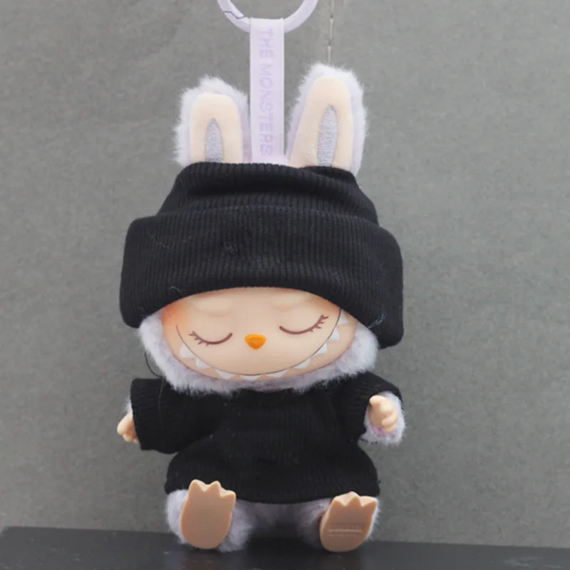 

For Labubu v1/v2/v3 Doll Clothes Solid Color Sweater Hoodie Doll Clothes Outfit Set for Ropa Labubu Dolls Accessories Dress Up