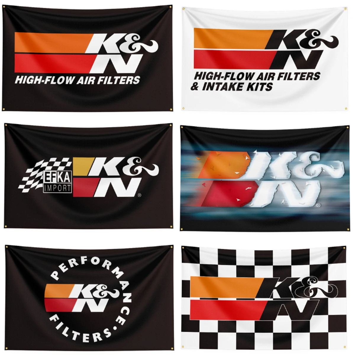 FLAGDOM 90X150CM  3X5FT K&N Flag Polyester Printed Auto Parts Banner For Decor