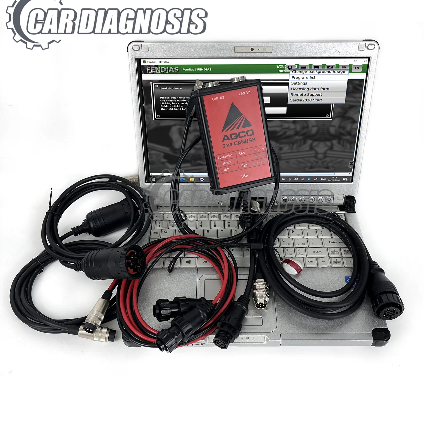 C2/CF19 laptop + For AGCO Tractor Diagnostic Tool for Massey Ferguson Fendt AGCO EDT Electronic Diagnostic Tool with key dongle