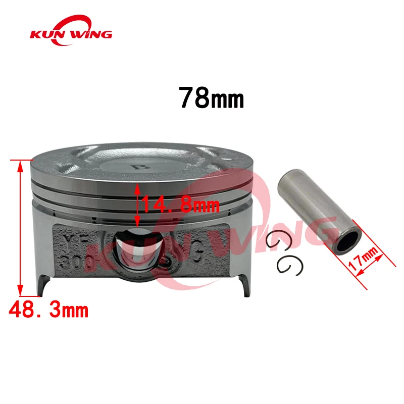 78mm Bore Piston Ring Set for Kawasaki KLX300 KLX 300 Loncin 300R YF300 LX300-6F VOGE 300DS Motorcycle Engine Parts