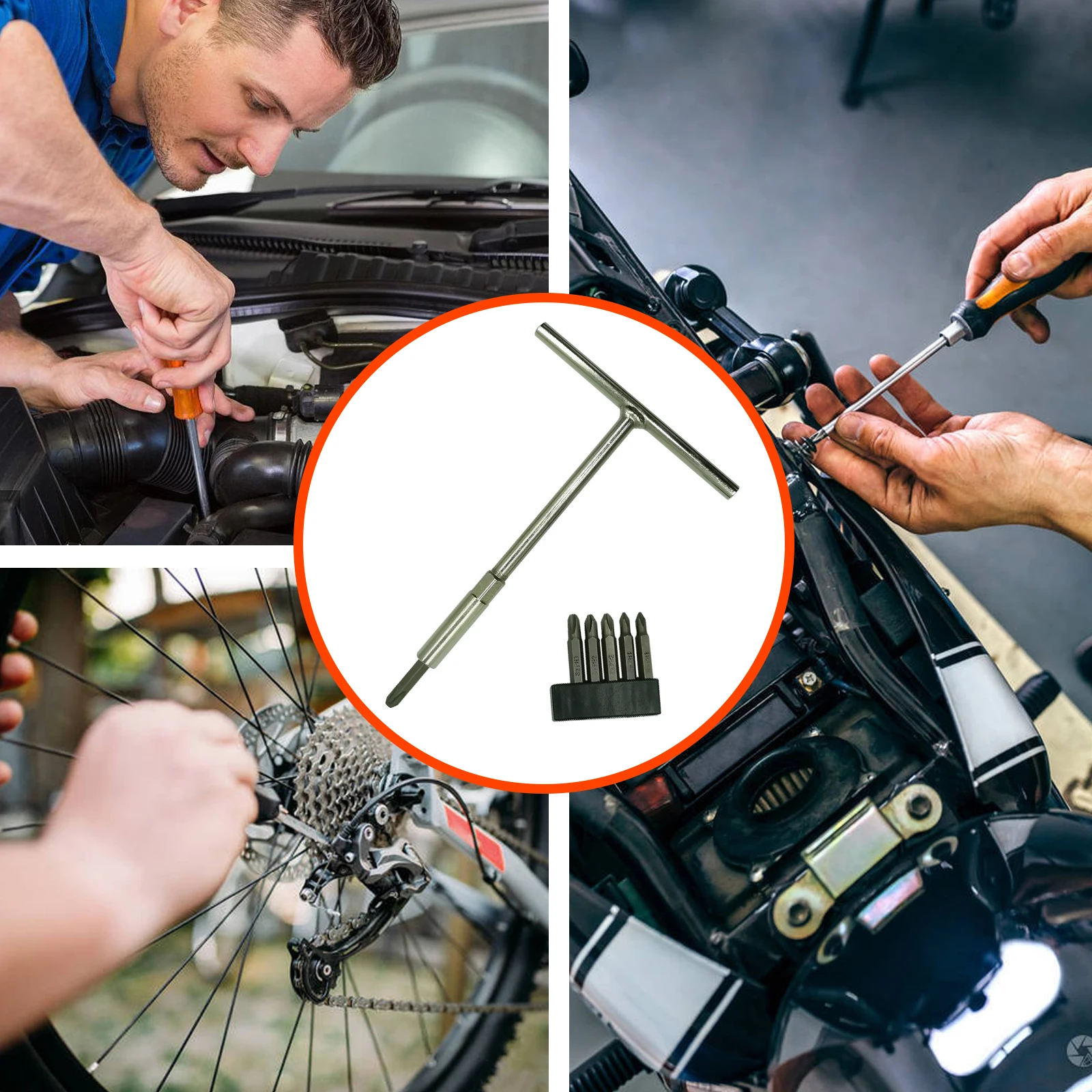 T-Griff & Jis-Schraubendreher-Set-enthält 6 Jis-Bits-Magnet-Bit-Halter-perfekt für japanische Motorräder, Autos, Fahrräder und Geräte – Detail 5