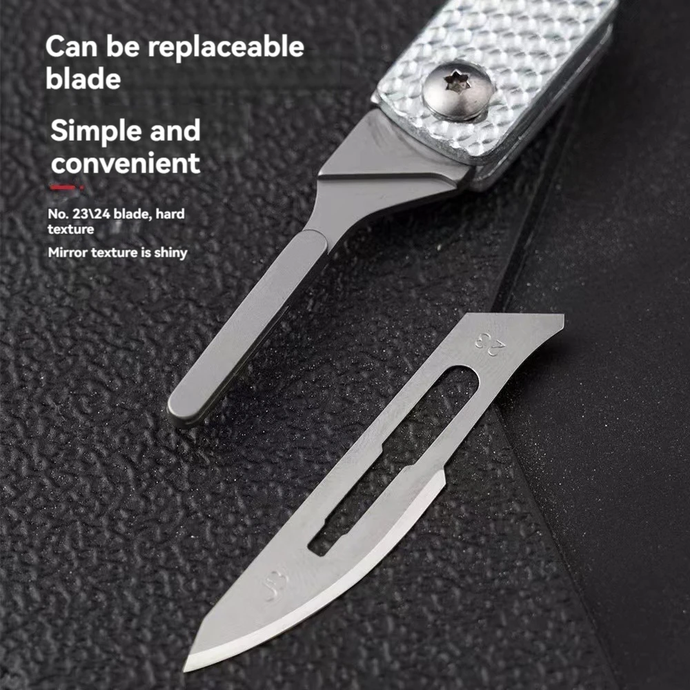 New Art Knife Outdoor Folding Keychain Small Blade Sharp High Hard Portable EDC Surgical Handle Mini Portable