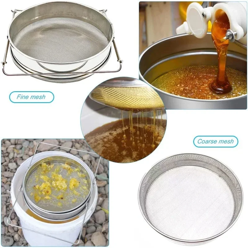 Stainless Steel Beekeeping Double Layer Honey Filter Settling Tank Colanders Strainers For Beekeeping Kitchen Tools