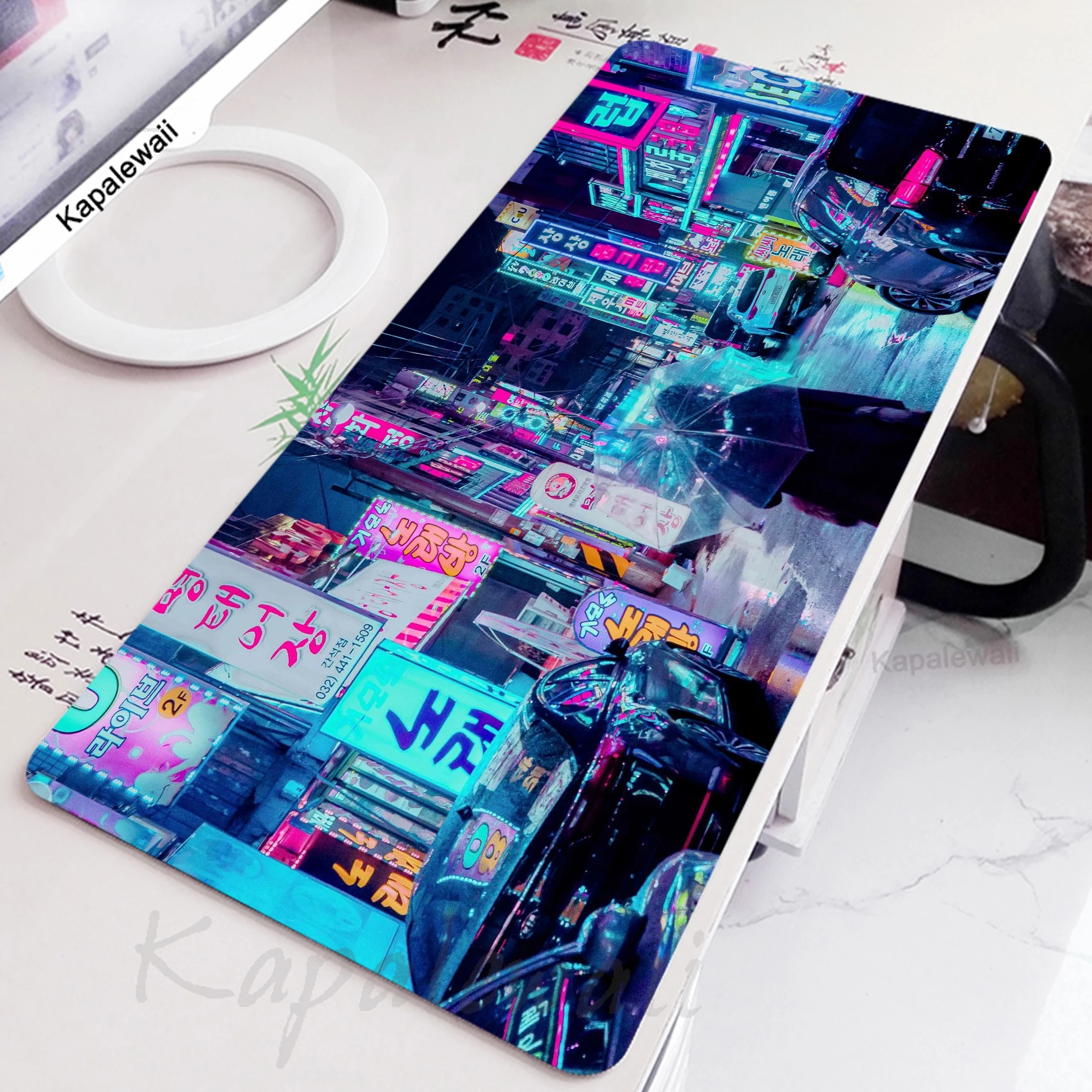 

Computer Gamer Large Mouse Pad Neon Pixel City Mousepad XXL Mouse Mat Natural Rubber Carpet Desk Mat 100x50cm Big Keyboard Pads