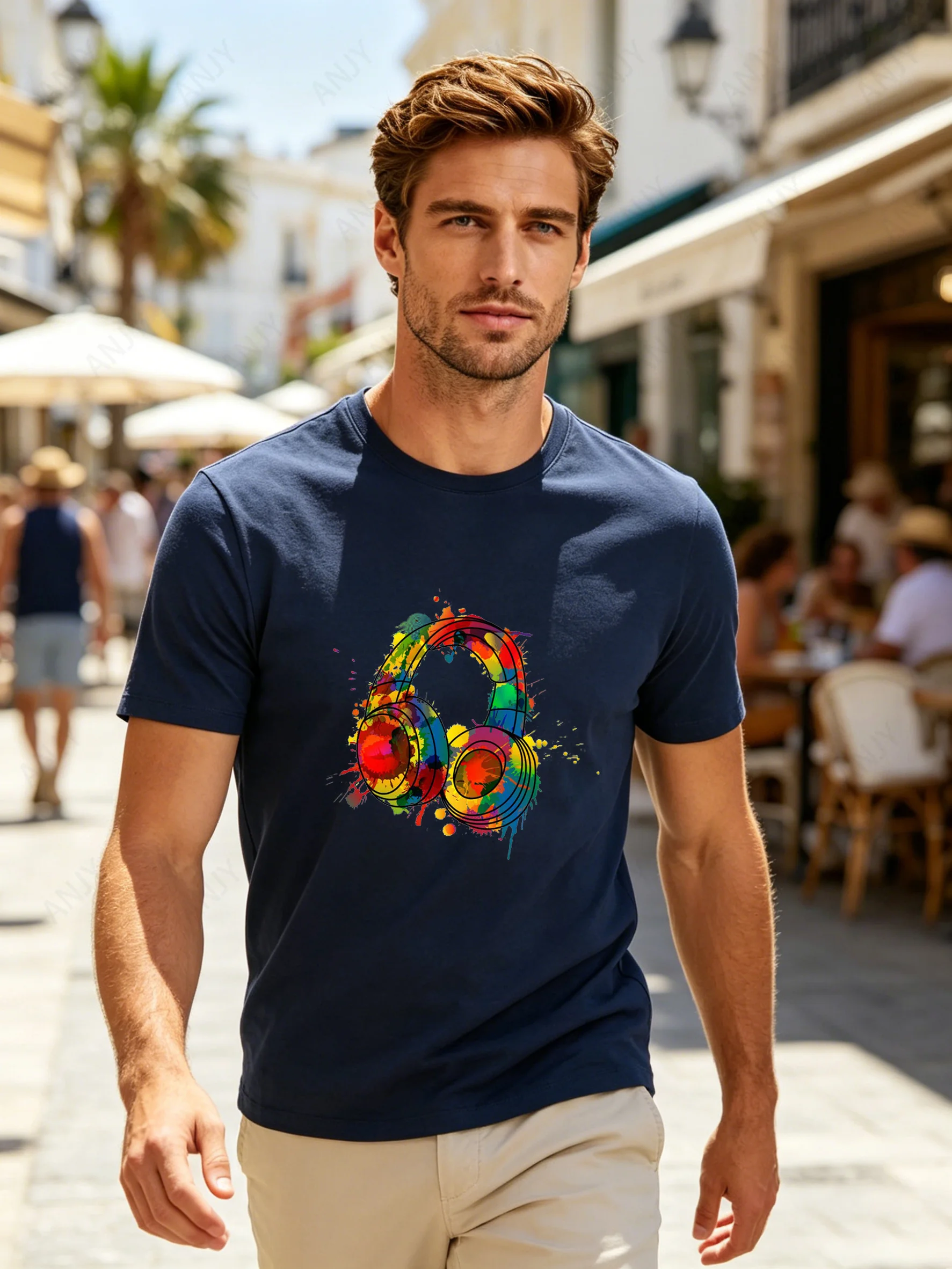 Street Fashion Graffiti - Kaos Polos Motif Tinta Percikan Warna