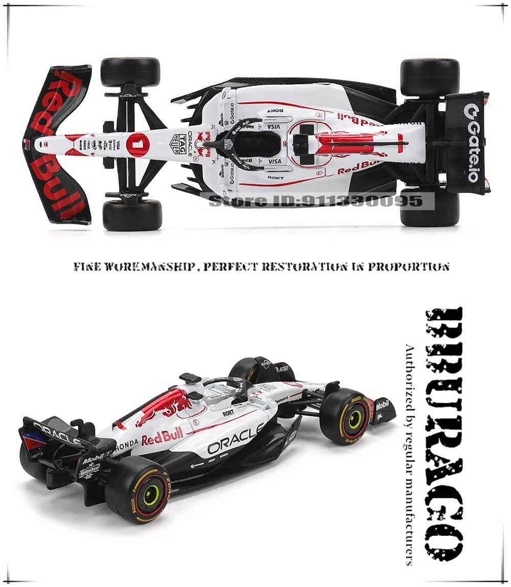 Bburago 1:43 Neue F1 2025 Red Bull Racing RB21 # 1 Verstappen # 22 Yuki Tsunoda Legierungsmodellauto Druckguss-Modellspielzeug – Detail 14