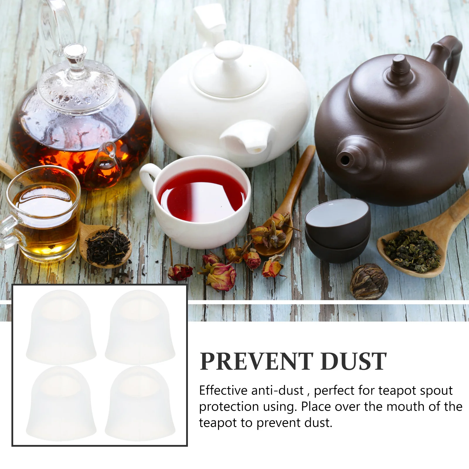 

4pcs Spout Cover Kettle Teapot Protective Sleeve Anti Leak Drip Heat Insulation Silicone Pot Protector Covers for Tea Kettle