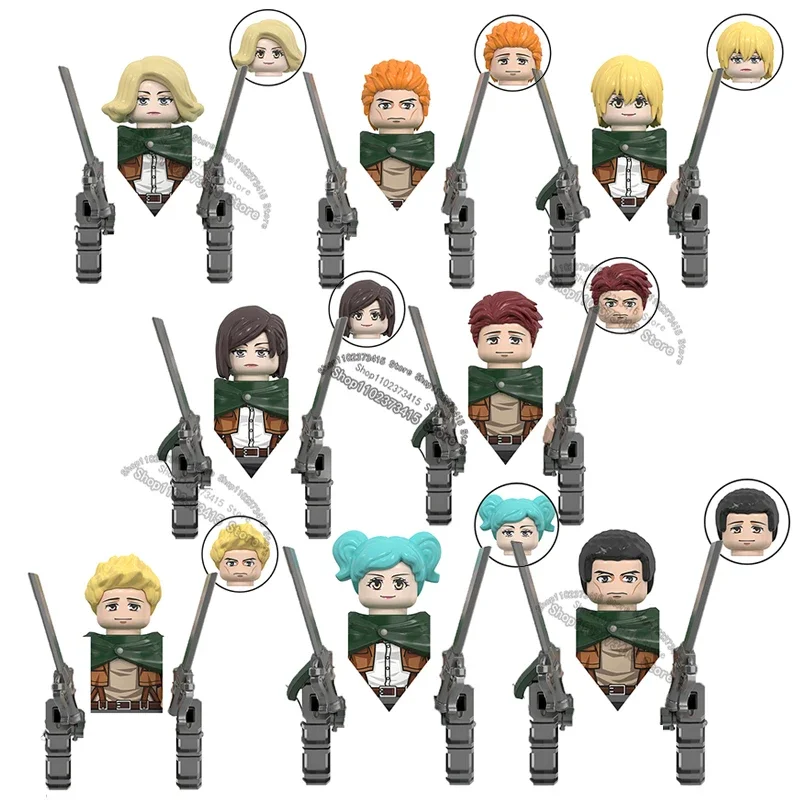 

WM6166 WM6165 WM6148 Blocks Anime Bricks Dolls Action Toy Fig Building Blocks Erem Jaeger Armin Levi Mikasa Model Doll