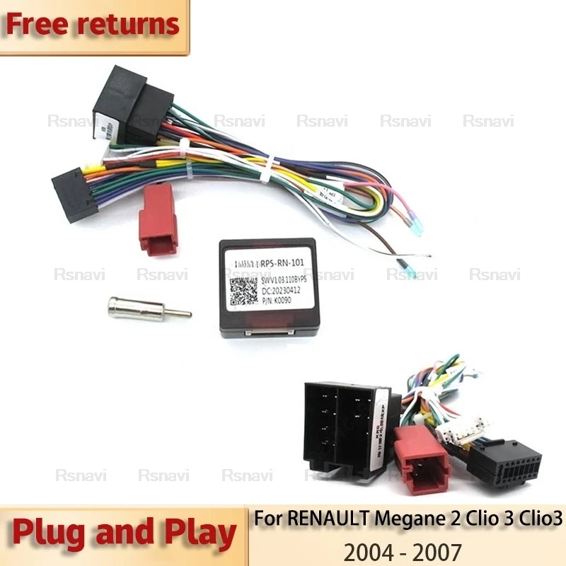 

16 Pin For RENAULT Megane 2 Clio 3 Clio3 2004 - 2007 Canbus Android Player Power Cable Audio Adaptor Dash Trim kit Facia Panel