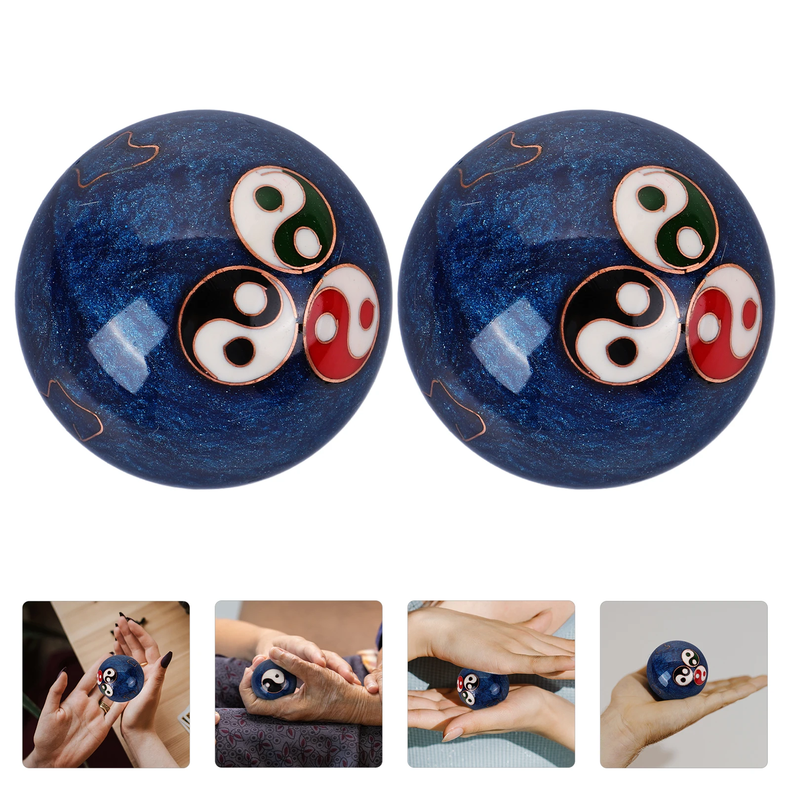 

2pcs Fitness Handball Chinese Exercise Balls for Seniors Soft Enamel Massage Therapy Meditation Tai Chi