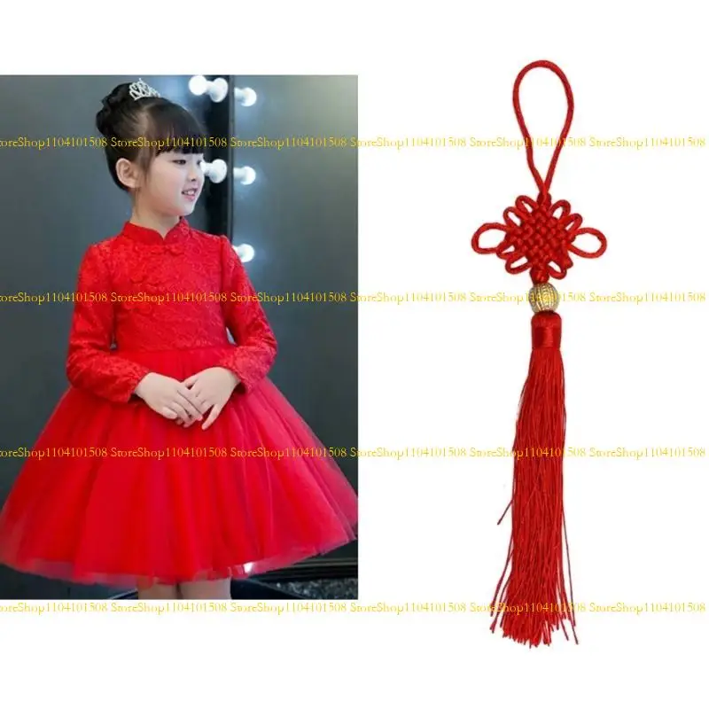 15yc Handwoven Knap Trung Quốc Tassels Mặt dây chuyền Handmade Lucky Charm Hanging Trang trí
