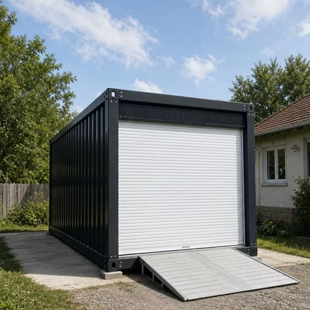 FOODLINE Container Garage Easy Assembly Mobile Container Garage For Private Vehicle Shelter Outdoor Site