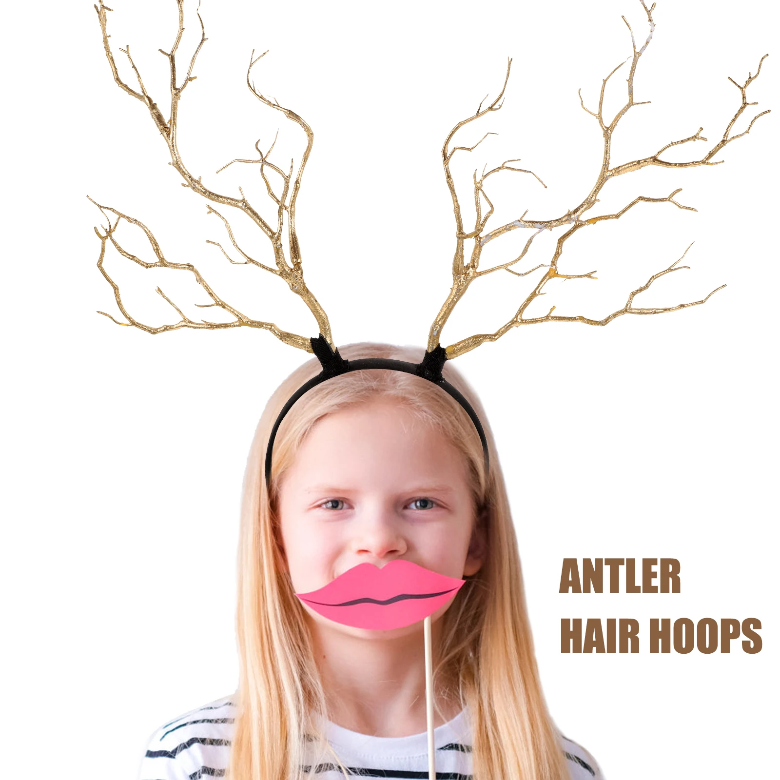 

1pc Antler Hairband Deer Headpiece For Women Festival Party Christmas Costume Accessory Branch Style Simulated Deer Horns