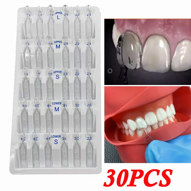 30Pcs/set Dental Mould Composite Resin Veneers Light Cure Filling Anterior Front Teeth for Dentist Tooth Whitening Tool