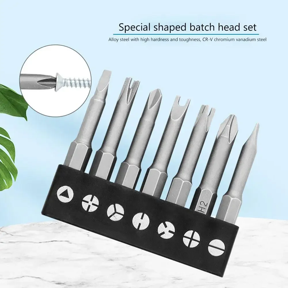 5/7/13pcs Special Shaped Screwdriver Set 50mm U-shaped Y-Type Triangle Inner Cross Three Points Screwdriver Bit Tool