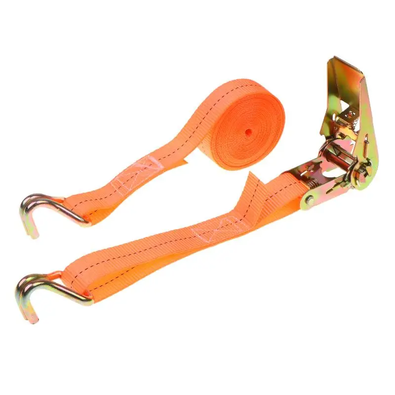 Heavy Duty Ratchet Tie Down Straps Cold Resistant Webbing Rust Proof Hooks for Winter Cargo Transport Securing