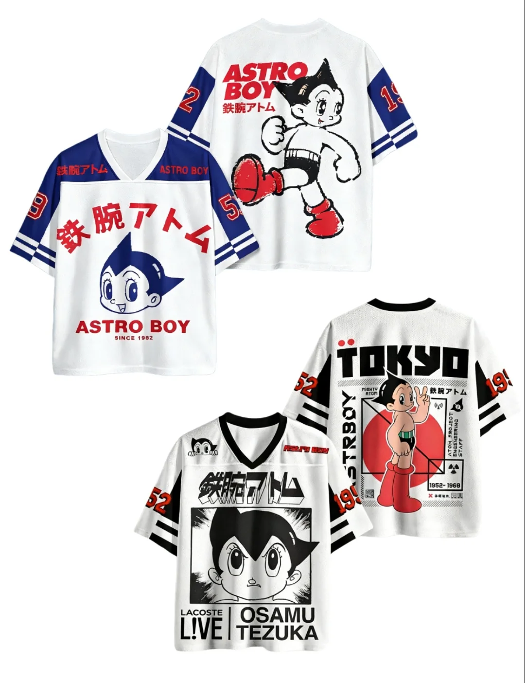 Latest Harajuku-style Y2K Adult and Kids Astro Boy 3D Printed V-Neck Retro Anime Raglan T-Shirt
