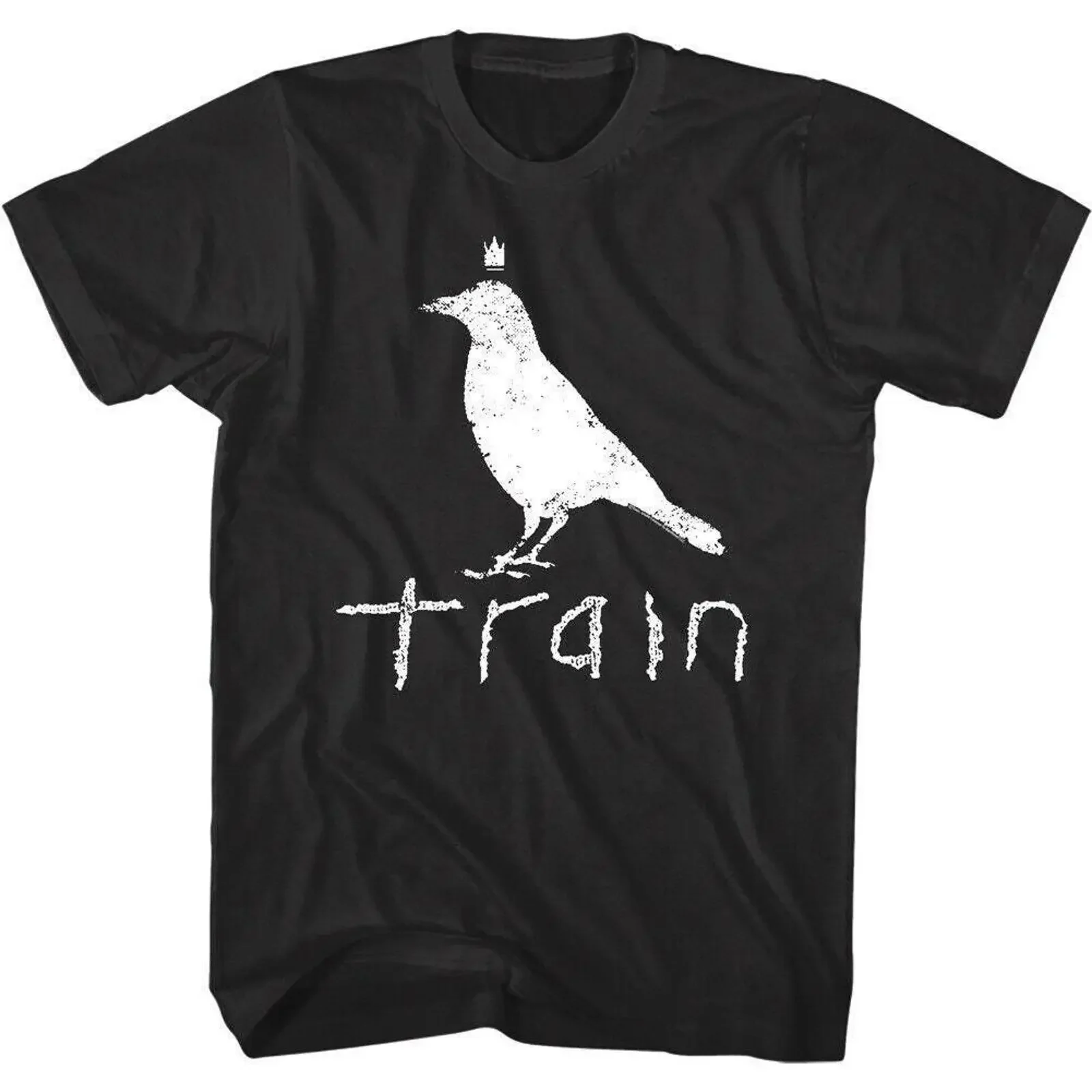 Train Crow Logo T shirt Chalkboard Alt Rock Band Concert Tour vintage Washed Casual fashion graphic Soft Versatile Breathable