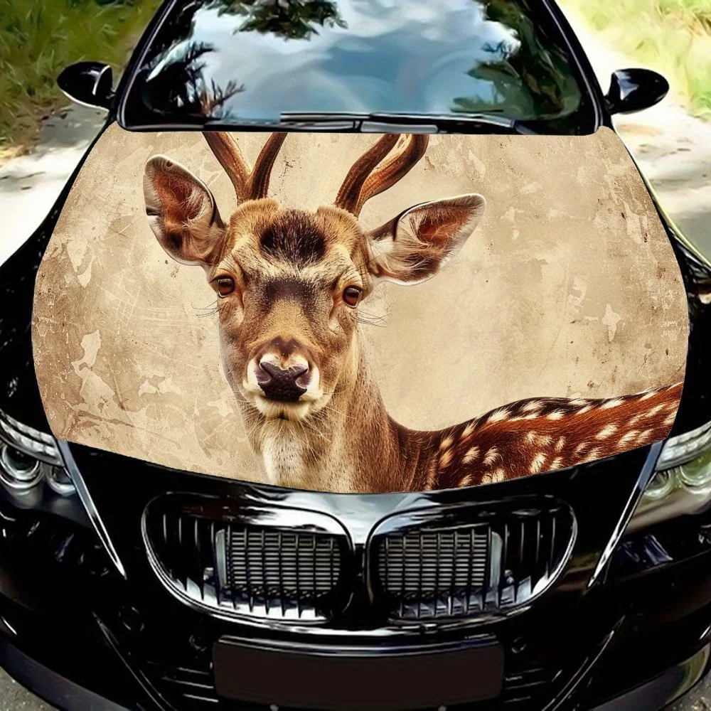 Well-behaved Deer Cool Car Hood Sticker Waterproof PVC Body Film, Easy To Tear Off and Durable, Suitable for Delicate Decoration