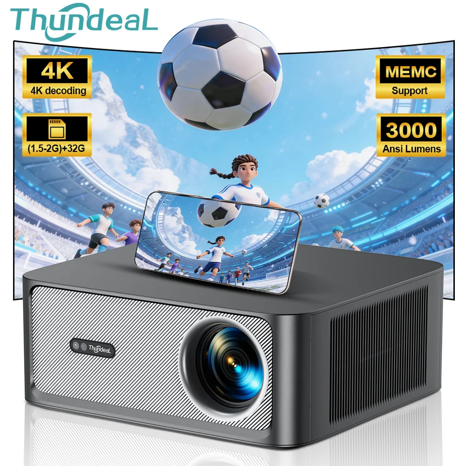ThundeaL 3000Ansi 4K フル HD プロジェクター TD98Pro 2G 32G