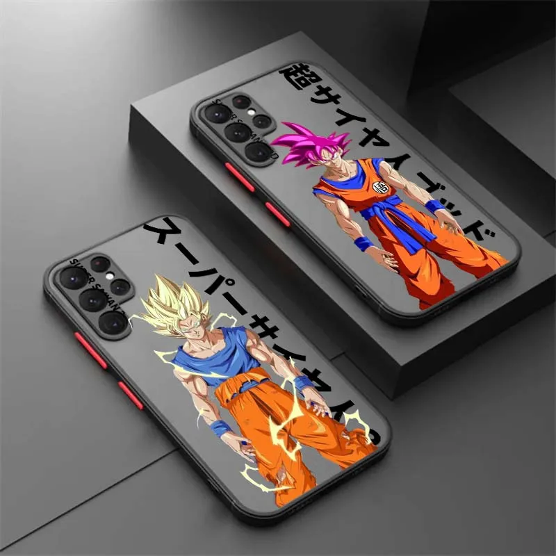 

Anime Retro D-Dragones B-Balls For Samsung Galaxy S25 S24 S23 S22 S21 S20 S10 S9 Ultra Plus FE 5G Frosted Translucent Phone Case