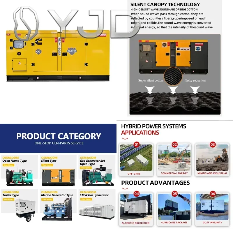 Weichai Yuchai Generator 40kva 30kw 20kva 25kva 30kva 40kw 50kva Single Phase Super Silent Generator Set