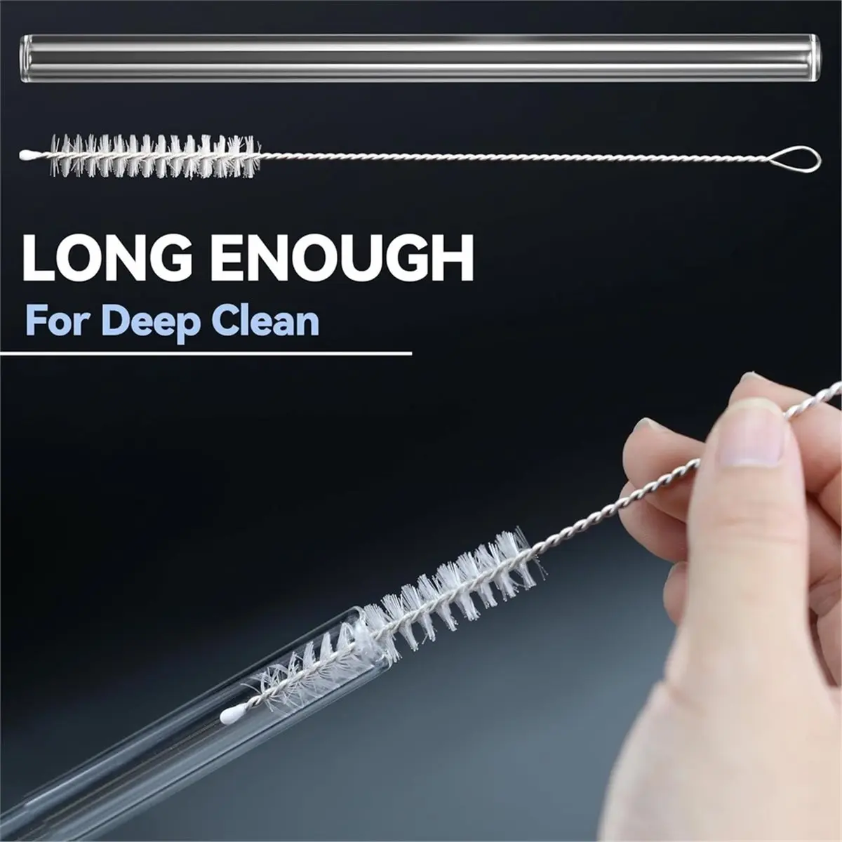 2Pcs Replacement Straw for BlendBOSS Personal Smoothie Blender Tumbler, Reusable Straws with Cleaning Brush