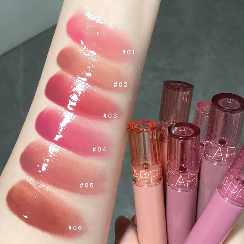 Mirror Jelly Lip Gloss Lip Lasting Moisturising Glossy Red Tint Lips Glaze Beauty Juice Lip Gloss Lipstick Waterproof Cosmetics