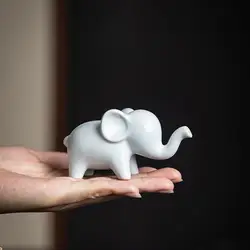 Elephant Giraffe Mini Ceramic Figurine Desktop Animal Sculpture Modern Minimalist Decorative Ornaments for Home Office Decor