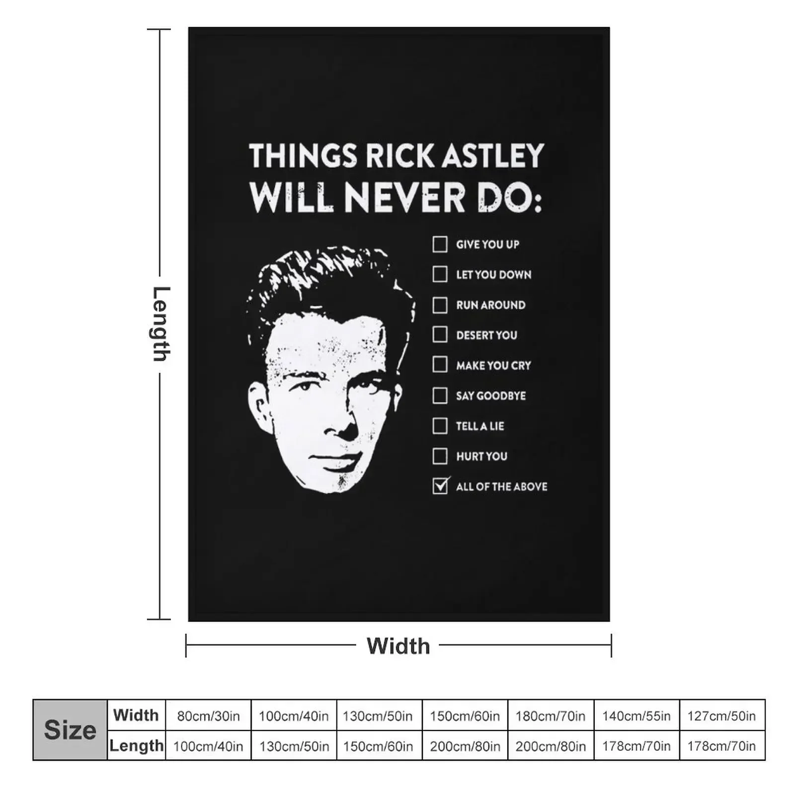 Things rick astley will never do Throw Blanket Plaid Soft Decorative Sofas Blankets