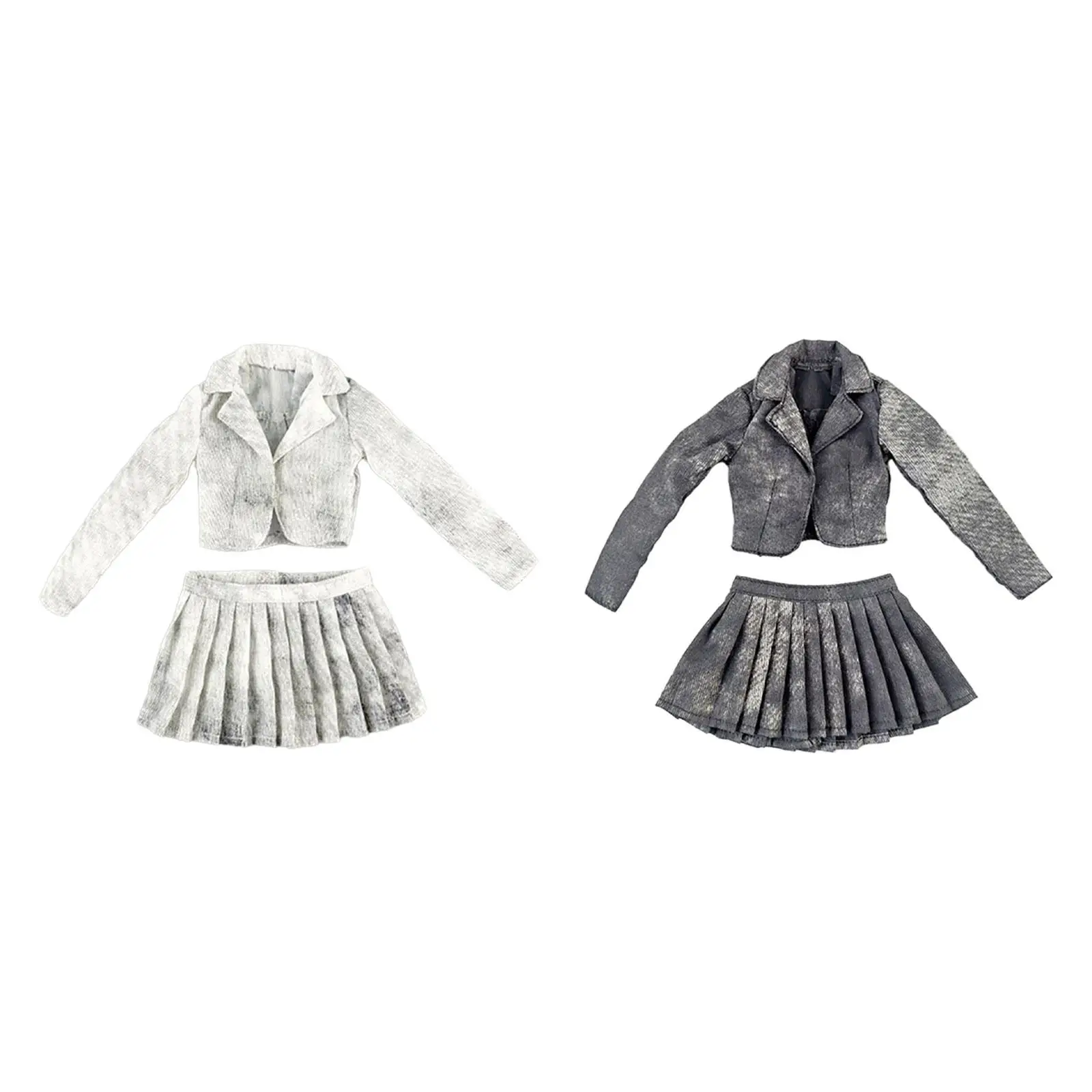 

1:6 Short Jacket Pleated Skirt Set Fashion Comfortable Doll Model Clothes