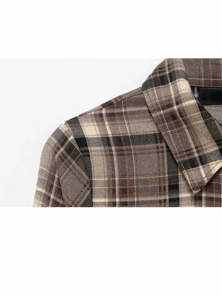 HH Vrouw Vroege Lente Mode Veelzijdige Lange Mouwen Single Breasted Slanke Geruite Shirt Vrouwelijke Casual Street Style Woon-werkverkeer Tops