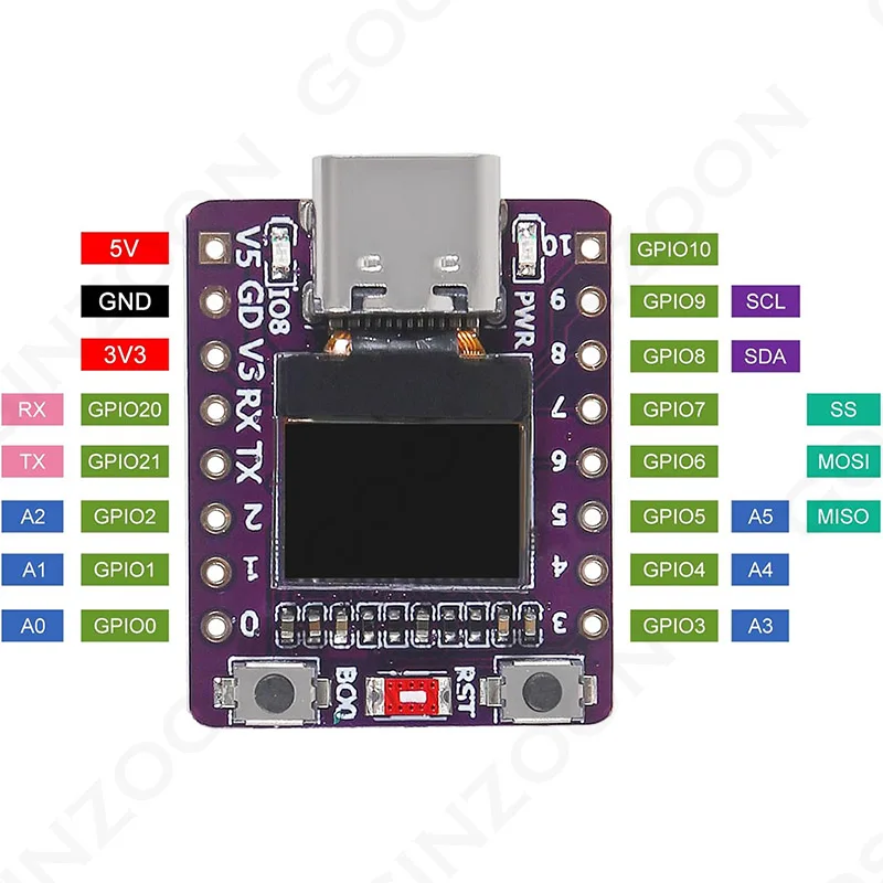 ESP32-C3 0.42 Inch OLED Development Board ESP32 Ceramic Antenna Mini Module WiFi Bluetooth 0.42-Inch Screen