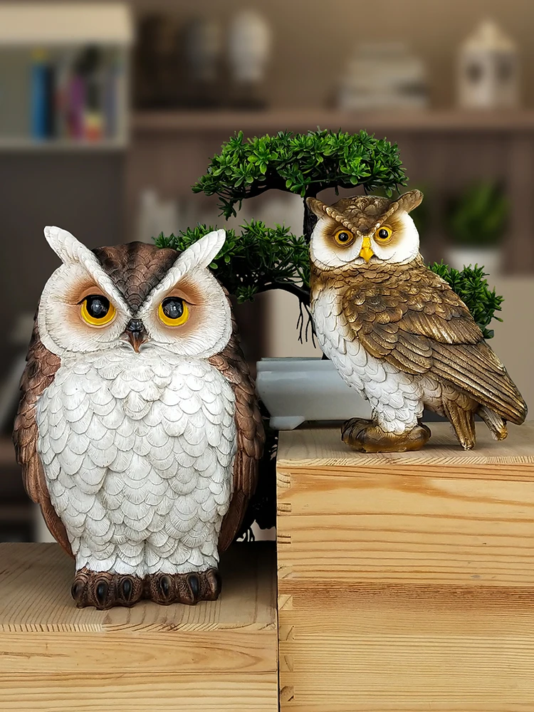 Owl Resin Ornaments Home Sculpture and Figurines Desktop Decoration of Living Room decorative owl sculpture Luxury Animal Crafts